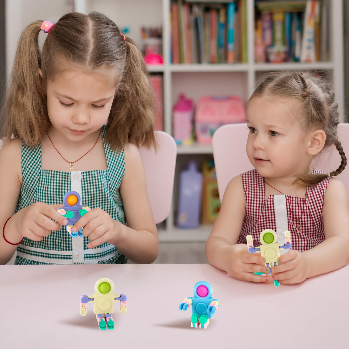 3 in 1 Robot Pop It Fidget Toys - Set of 12 Robot Fidget Toys - Bulk Fidget Toys for Sensory Play - For Kids 4 5 6 7 8