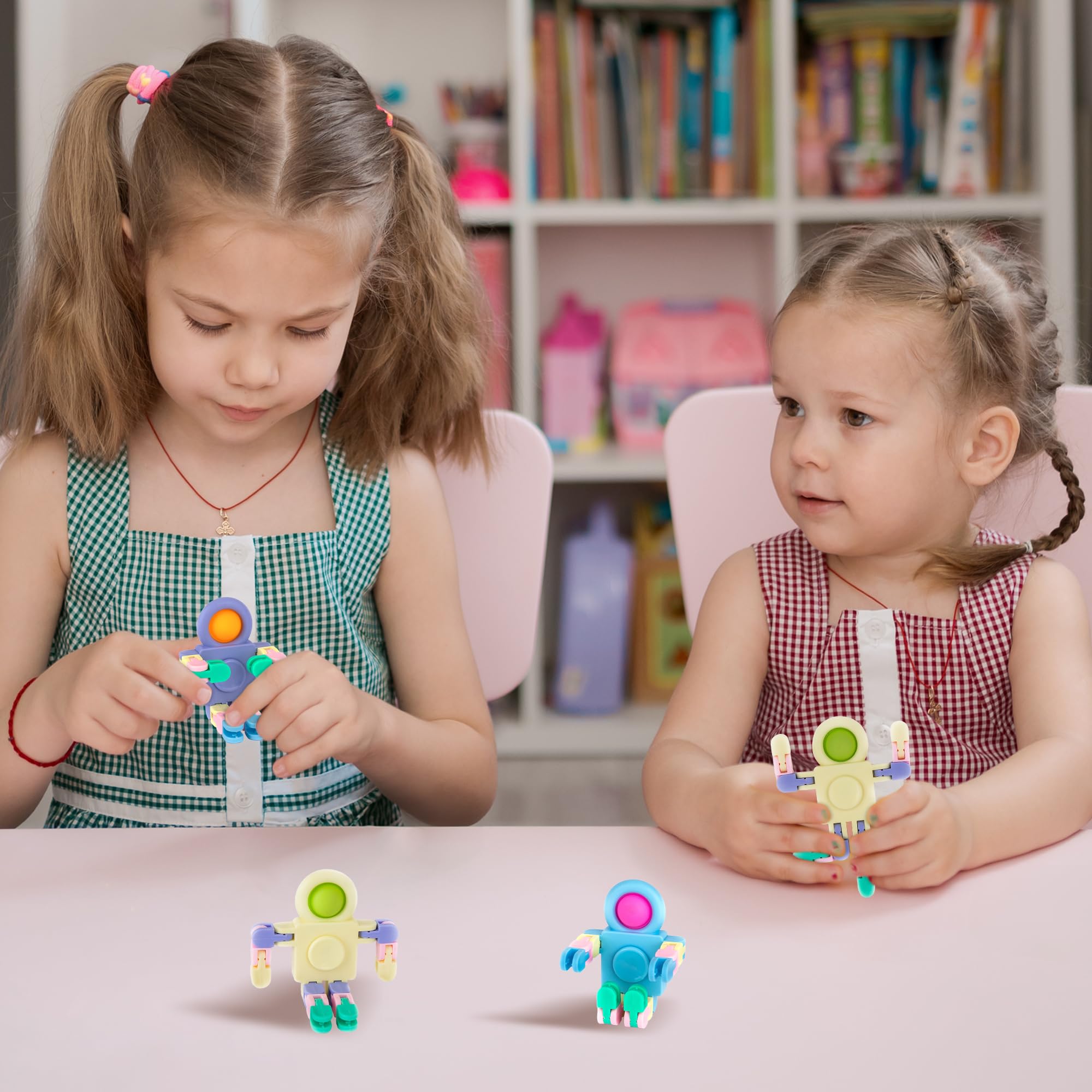 3 in 1 Robot Pop It Fidget Toys - Set of 12 Robot Fidget Toys - Bulk Fidget Toys for Sensory Play - For Kids 4 5 6 7 8