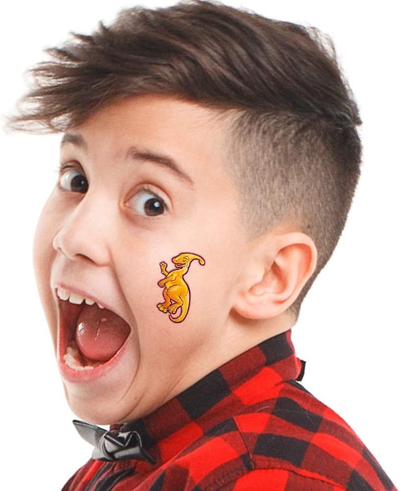 Dinosaur Tattoos for Kids, Bulk Pack of 144, Non-Toxic 2" Temporary Dino Tats, Dinosaur Birthday Party Favors and Supplies, Goodie Bag and Piñata Fillers, Assorted Designs