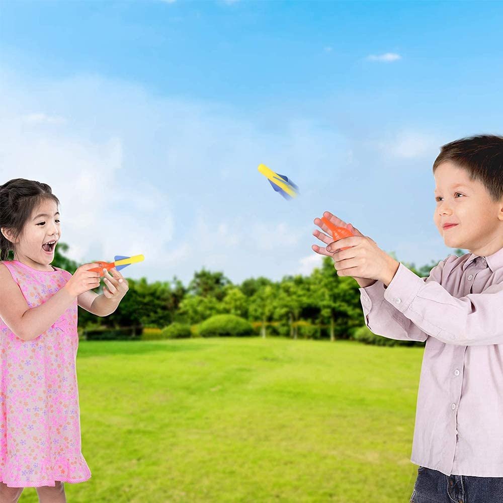Foam Rocket Blasters, Set of 6, Each Set with 1 Squeeze Launcher and 3 Foam Rockets, Fun Summer Outdoor Toys, Great Goodie Bag Fillers, Party Favors and Prizes for Kids