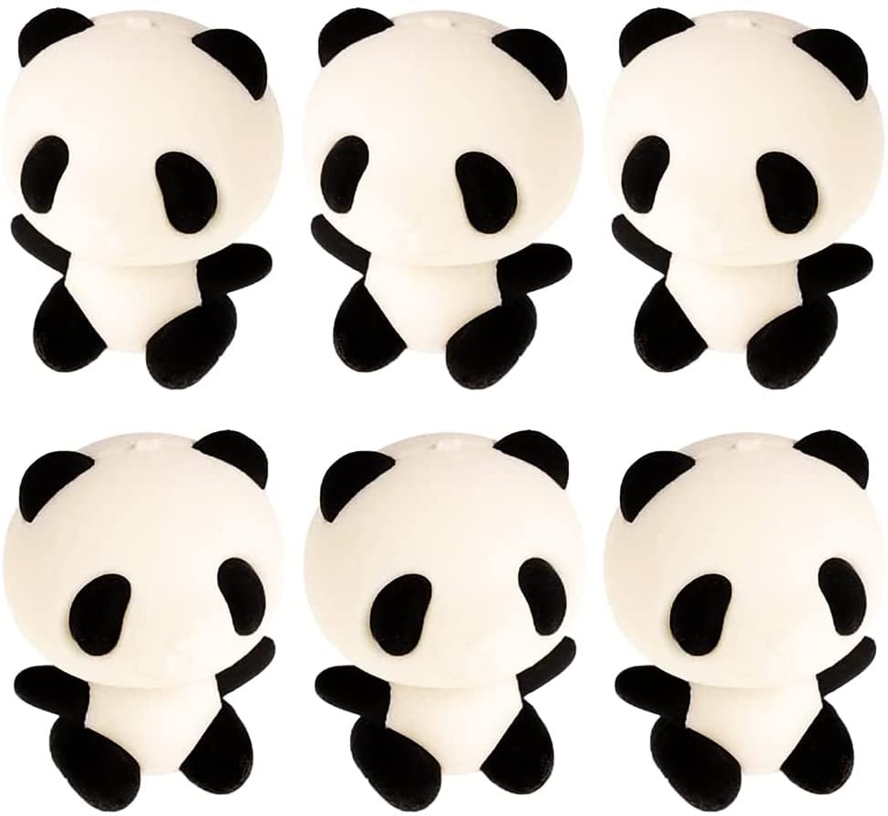 Panda Erasers for Kids, Set of 6, Aesthetic School Supplies for Kids and Classroom Gifts for Students, Great as Pinata Stuffers, Goodie Bag Fillers, and Stationery Party Favors