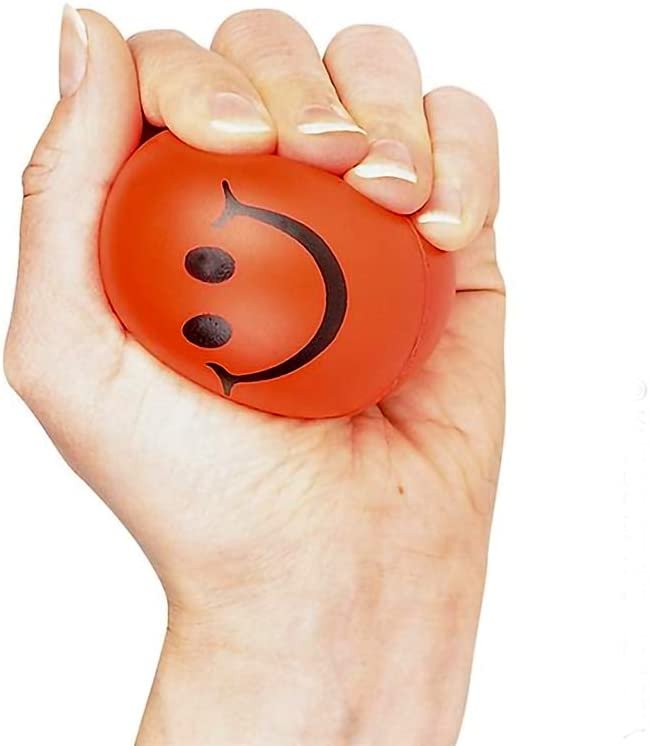 Smile Face Stress Balls for Kids and Adults - Pack of 12 - 2.5 Inch Spongy Squeeze Toys for Anxiety Relief - Fun Birthday Party Favors and Goodie Bag Fillers for Boys and Girls