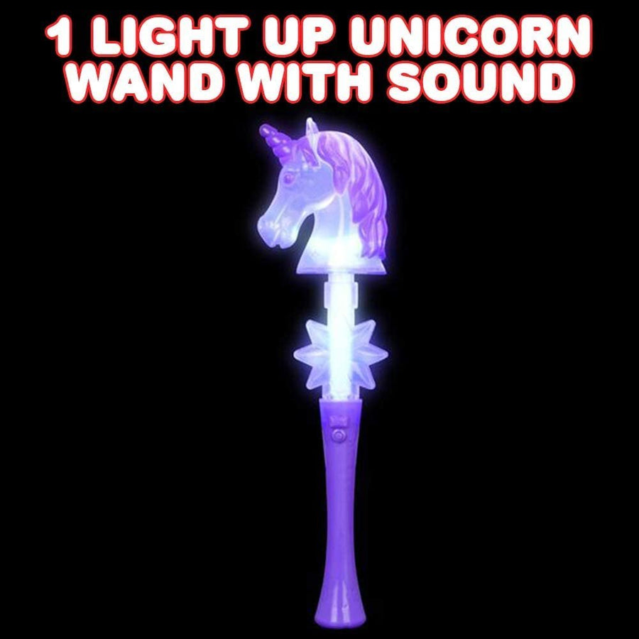 Light Up Unicorn Wand, 14.5" Cute Princess Wand with Flashing LED Effect and Magical Sounds, Batteries Included, Fun Pretend Play Prop, Best Birthday Gift, Party Favor for Kids