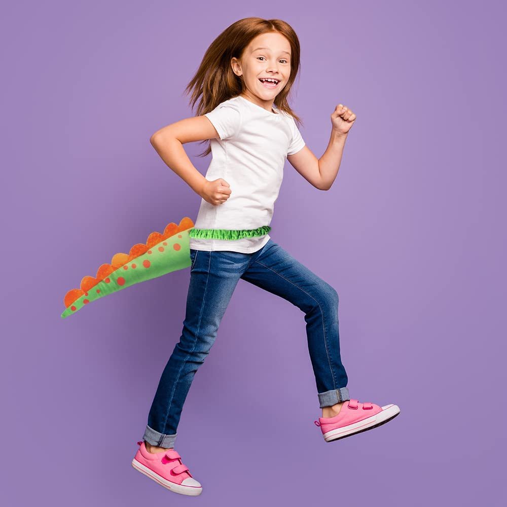 Plush Dinosaur Tails for Kids, Set of 3, Dragon and Dinosaur Costume Accessories for Halloween and Dress-Up, Dinosaur Birthday Party Favors Supplies, Assorted Colors, 17.25" Long