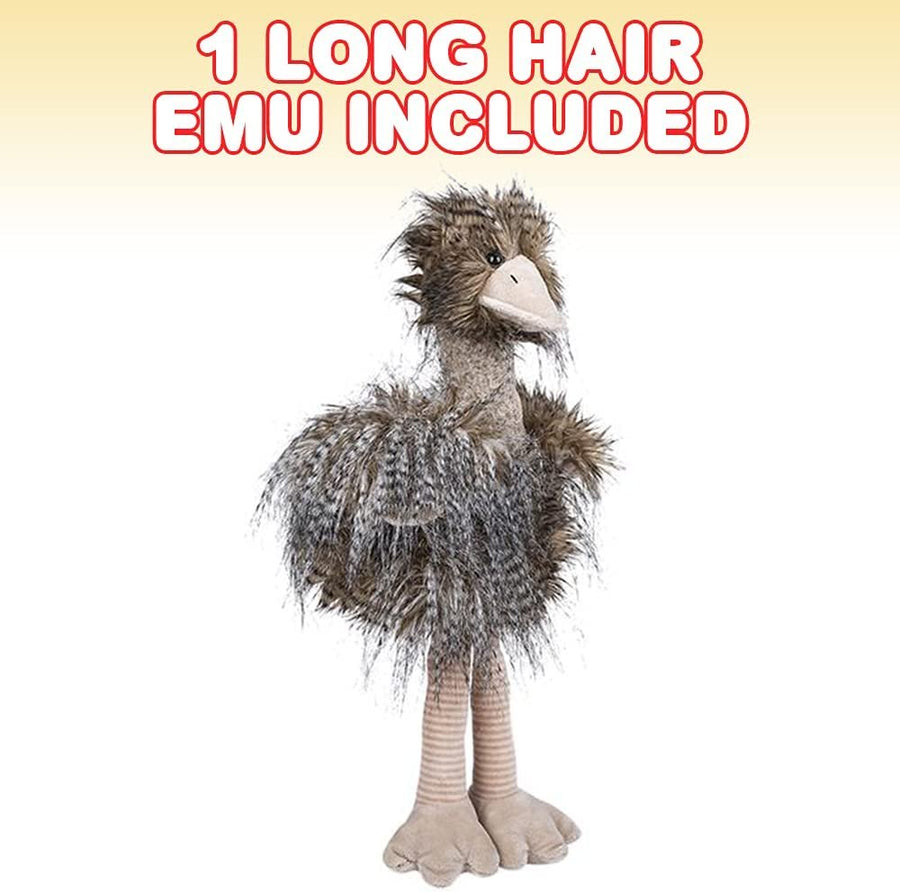 Emu Plush Toy for Kids, 1PC, Long Hair Stuffed Ostrich Toy, Soft and Huggable Kids’ Stuffed Toys, Cute Nursery Décor, Girls’ and Boys’ Room Animal Decorations