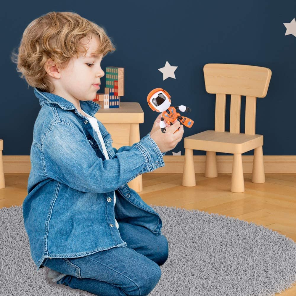 Mini Robot Toy with Lights and Sounds, Toy Robot for Kids with Moveable Limbs