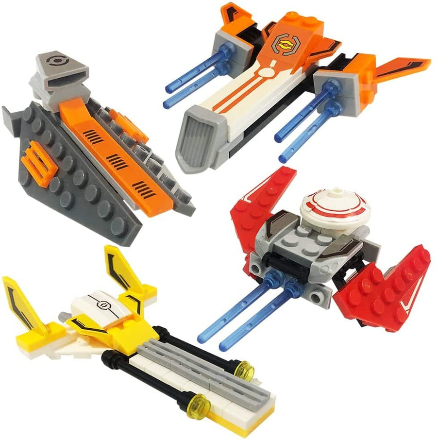 Star Exploration Bricks, Set of 4, Space Ship Building Toys for Kids in Assorted Designs, 3D Puzzles for Kids, Outer Space Party Favors and Galaxy Party Supplies, for Ages 6 and Up