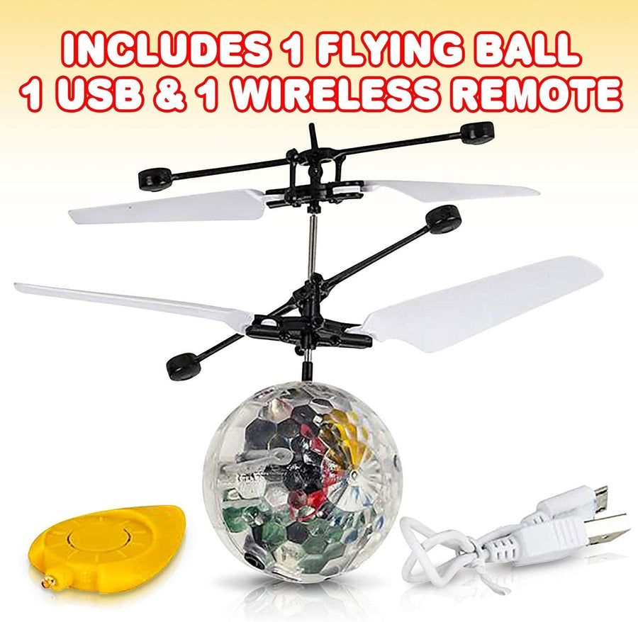 Mini R/C Crystal Orb Flyer, Rechargeable Hand Operated Flying Ball Toy Drone for Kids with Spectacular Flashing LEDs & Motion Sensors, Best Holiday & Birthday Gift for Boys & Girls 8+