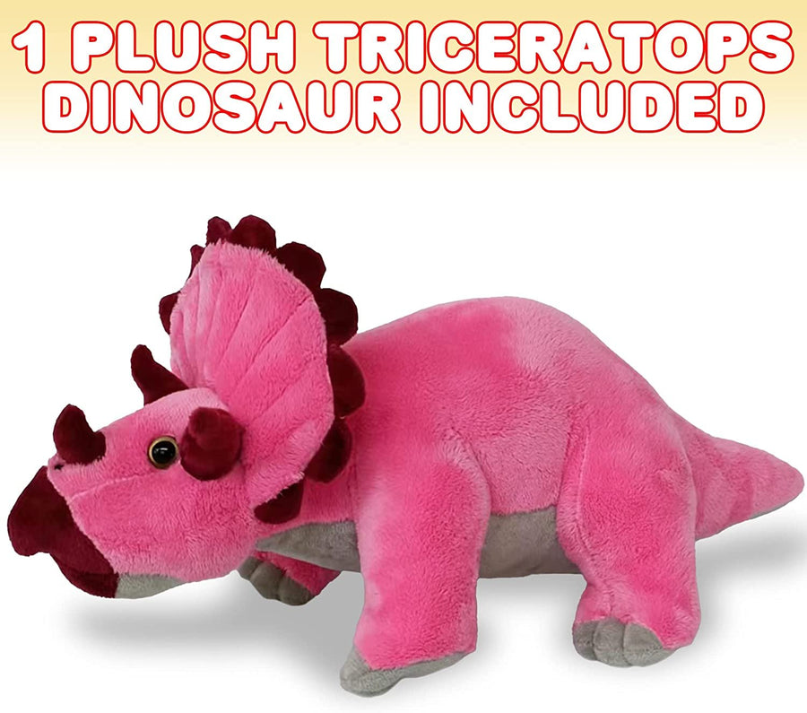 Cozy Plush Triceratops Dinosaur, Soft and Cuddly Stuffed Animal for Kids, Unique Dinosaur Room Decoration, Great Gift Idea for Boys and Girls