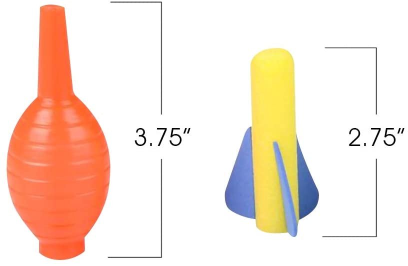 Foam Rocket Blasters, Set of 6, Each Set with 1 Squeeze Launcher and 3 Foam Rockets, Fun Summer Outdoor Toys, Great Goodie Bag Fillers, Party Favors and Prizes for Kids