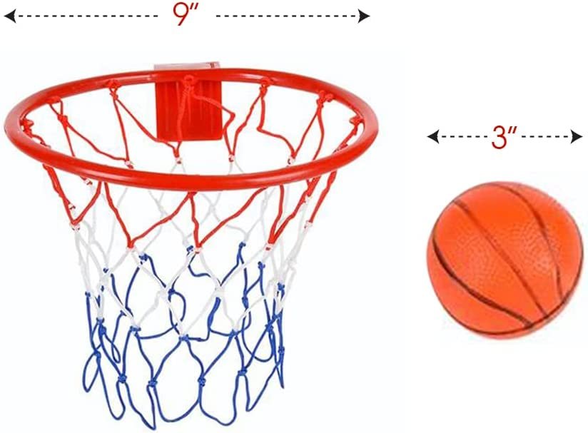 Over The Door Basketball Hoop Game - Includes 1 Mini Basketball and 1 Net Hoop, Indoor Basketball Set for Home, Office, Bedroom, Cool Birthday Gift for Boys and Girls