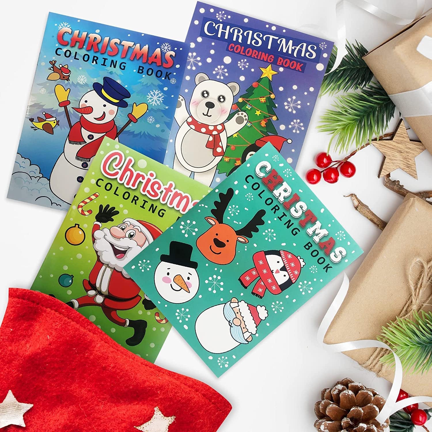 Christmas Coloring Books for Kids Bulk, Pack of 20, 5” x 7” Christmas Coloring Book, Christmas Party Favors For Kids, Favor Bag Fillers, Party Supplies, Christmas Stocking Stuffers