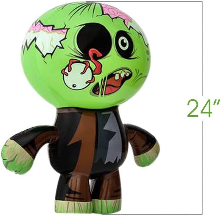Zombie Bunch Inflates, Set of 3, 24" Blow-Up Zombies in Fun Assorted Designs, Inflatable Halloween Decorations, Halloween Photo Booth Props and Spooky Carnival Game Prizes for Kids