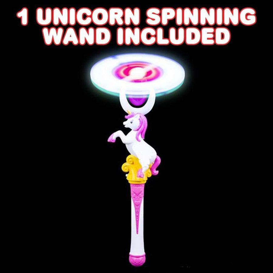 Light Up Unicorn Spinning Wand, Cute Princess Spin Wand with Batteries Included, Fun Pretend Play Prop, Best Birthday Gift, Party Favor for Boys and Girls