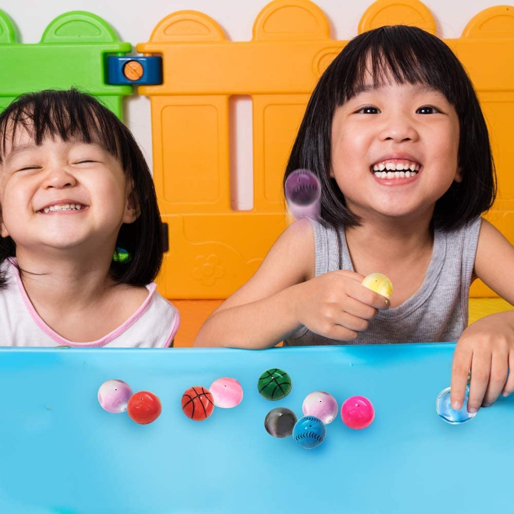 1.25" Rubber Poppers Mix for Kids, Bulk Pack of 72 Pop-Up Half Ball Toys, Fun Assorted Designs and Colors, Old School Retro 90s Toys, Birthday Party Favors and Treat Bag Fillers