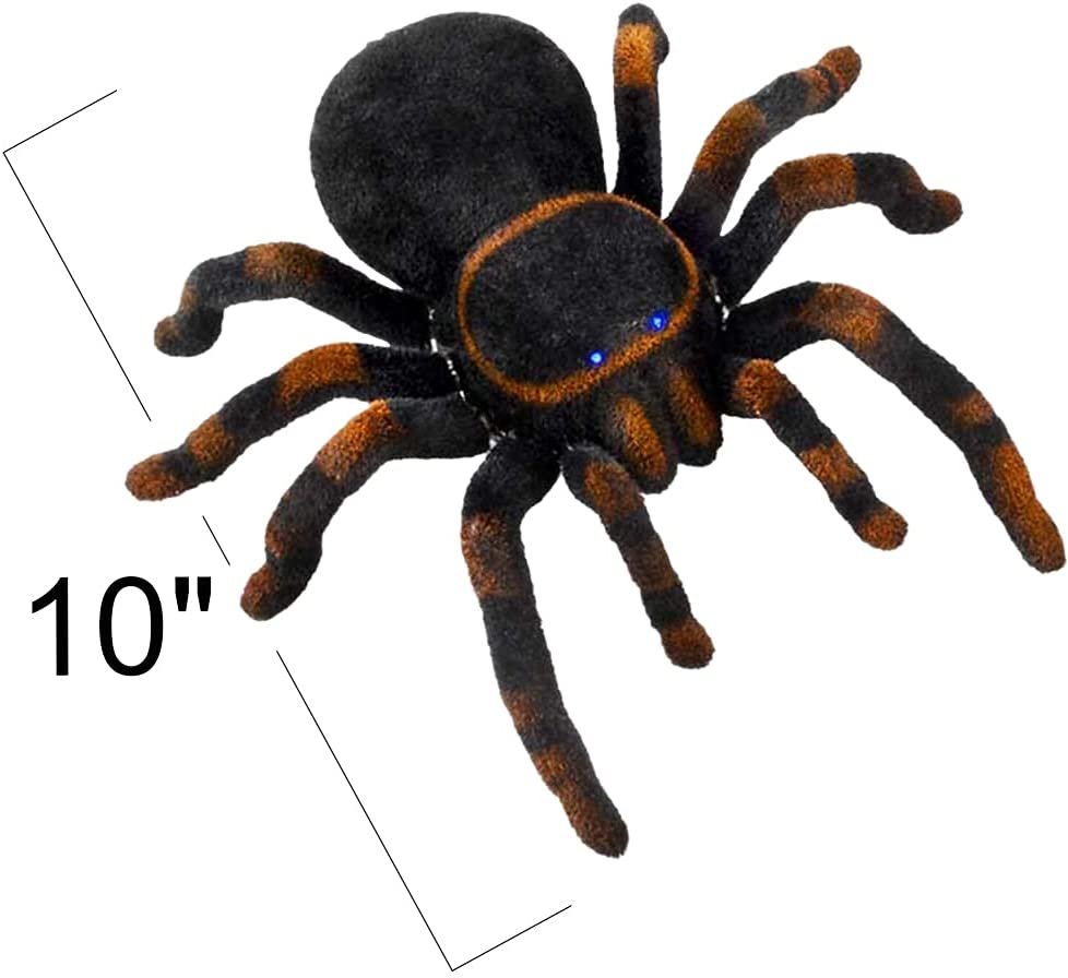 Remote Control Spider / Tarantula, Spooky Furry RC Spider Prank Toy with 8 Moving Legs