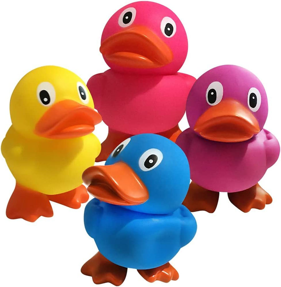 Squeaky Rubber Duck Toys, Set of 2, Giant 5.25" Rubber Duckies, Cute Bathtub Ducky Toys for Boys and Girls, Adorable Swimming Pool Toys for Kids, Great Summer Party Favors