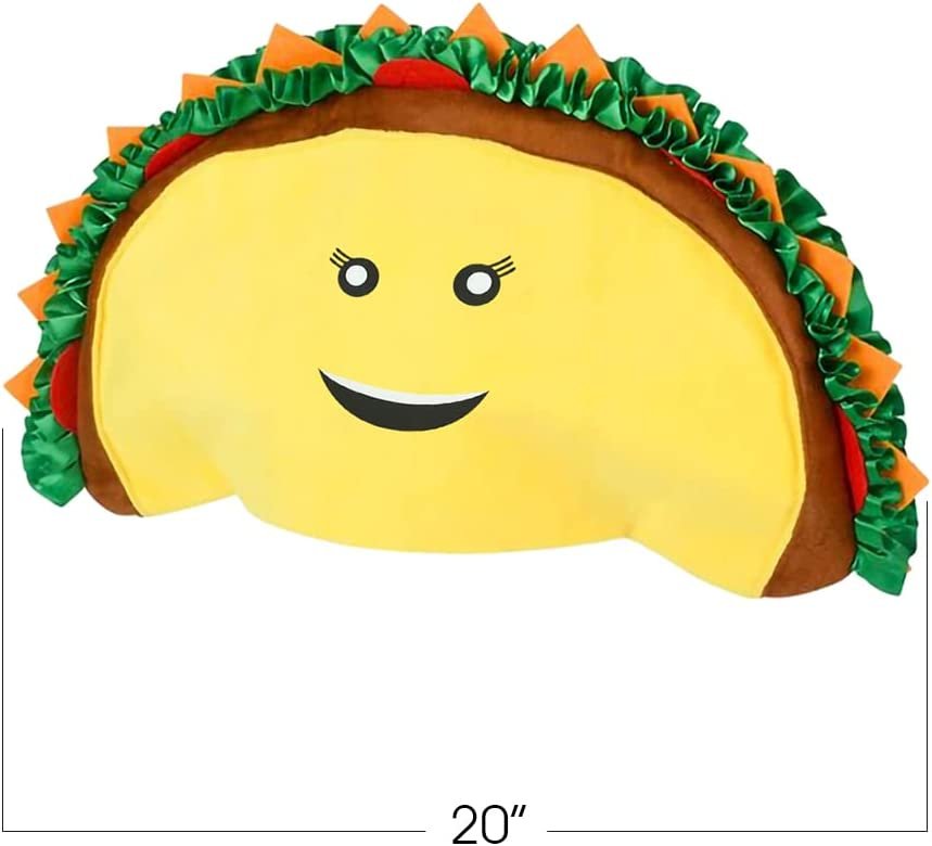 Funny Taco Hat, 1 PC, Fun Halloween Costume Accessory, Cinco De Mayo Party Supplies Decorations, One Size Fits Most, Crazy Silly Hat with Felt Toppings and Plush Fabric