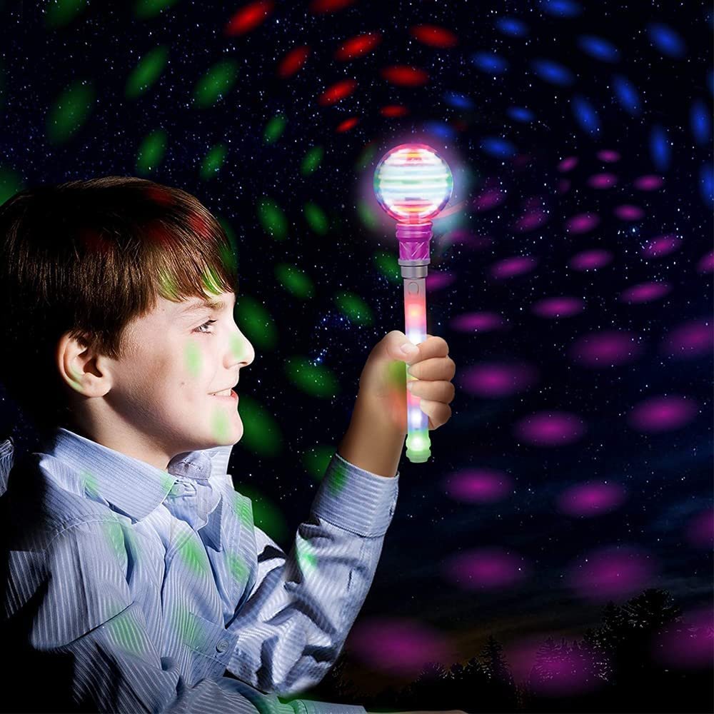 Spinning Magic Ball Wand, 14" LED Spin Toy for Kids with Batteries
