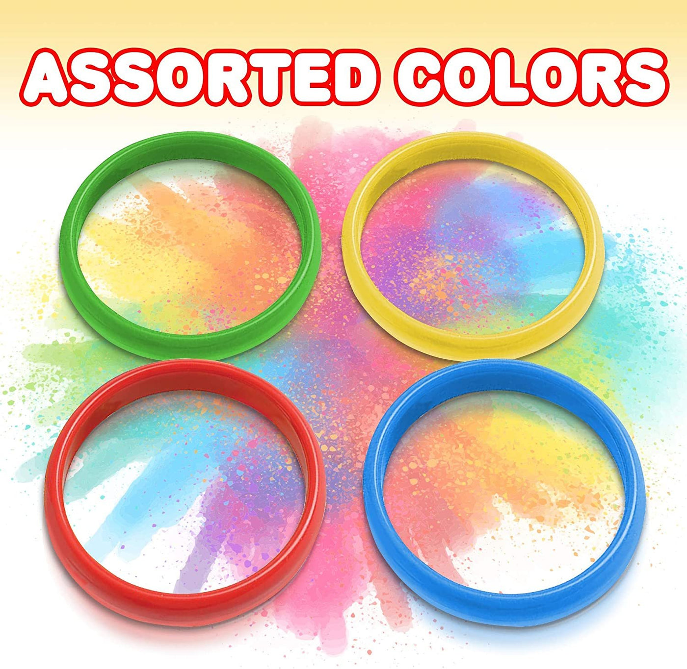 Gamie Carnival Cane Rack Rings - Set of 12 - Colored Hoops for Ring Toss Games and More - Durable Plastic - Carnival Supplies for Party Activities, Outdoor and Indoor Fun