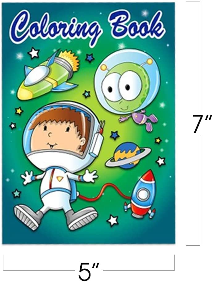 Assorted Mini Alien Coloring Books for Kids, Pack of 20, Small Color Booklets in 4 Designs, Alien Party Favors for Kids, Outer Space Goodie Bag Fillers for Boys and Girls