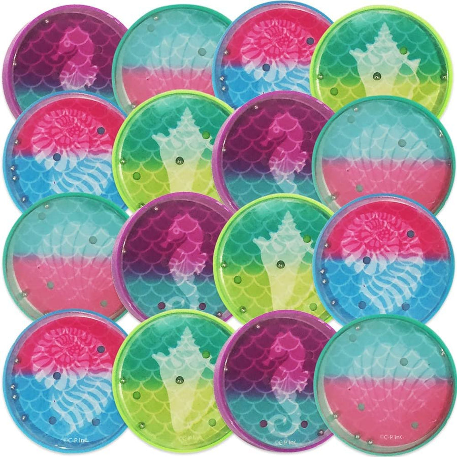 Mermaid Pill Puzzles for Kids, Set of 16, Ball Puzzles in 4 Aquatic Designs, Great as Mermaid Party Favors, Mermaid Gifts for Kids, Under The Sea Party Favors, and Stocking Stuffers