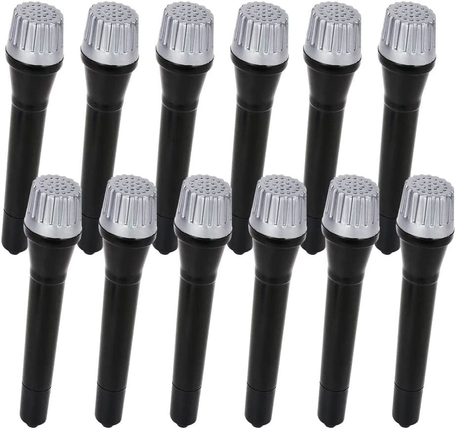 5.5" Toy Microphone Set for Kids - 12 Count - Pretend Play Plastic Mics for Karaoke Fun - Stage or Costume Prop - Birthday Party Favors, Goody Bag Fillers for Boys, Girls, Toddlers