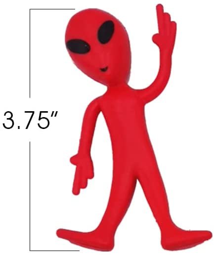 Bendable Alien Figures, Set of 12, Bendable Alien Toys for Kids, Alien Party Favors for Boys and Girls, Stress Relief Fidget Toys for Kids, Goodie Bag Stuffers, and Pinata Fillers