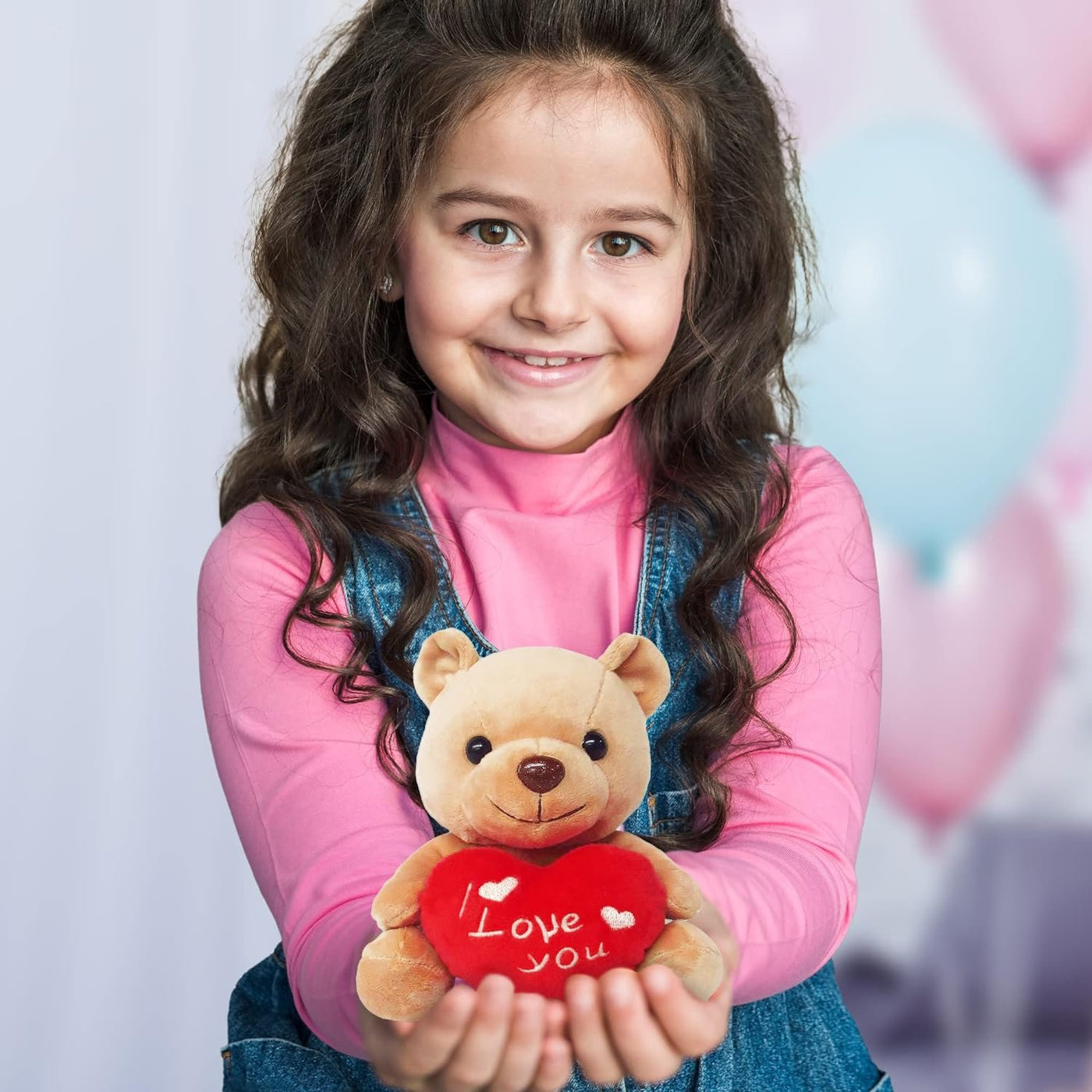Valentine’s Day Plush Teddy Bear, 1 Piece, Cute Teddy Bear Stuffed Animal in Window Gift Box