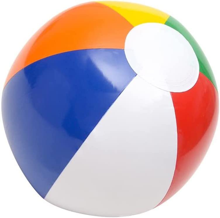 Rainbow Inflatable Beach Balls - Pack of 12 - Multicolored 8" Floating Bouncing Balls for Pools - Fun Party Favor and Gift for Boys and Girls
