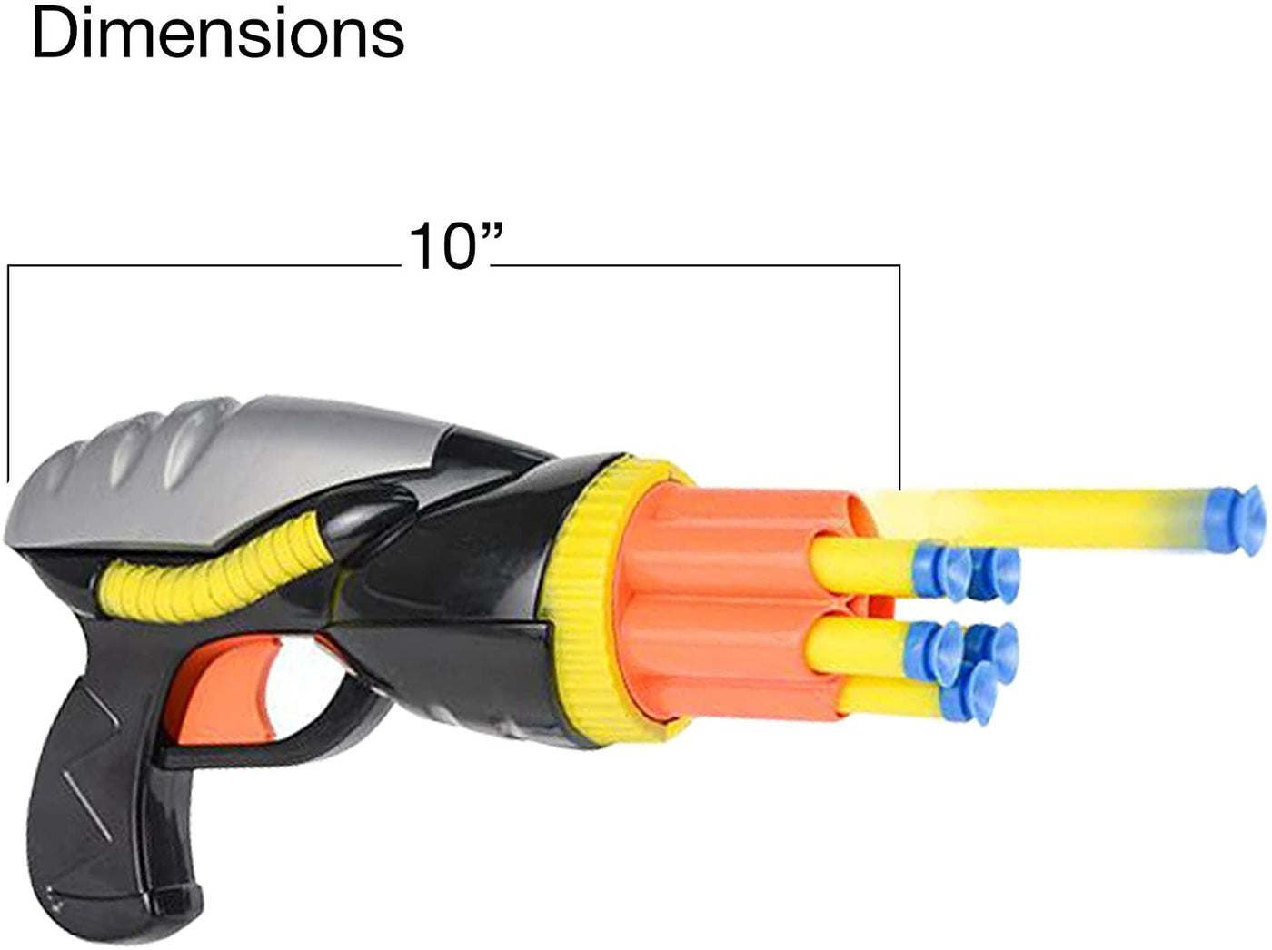 10" Missile Launcher Toy Gun for Kids with 6 Suction Cup Darts, Air Dart Pistol