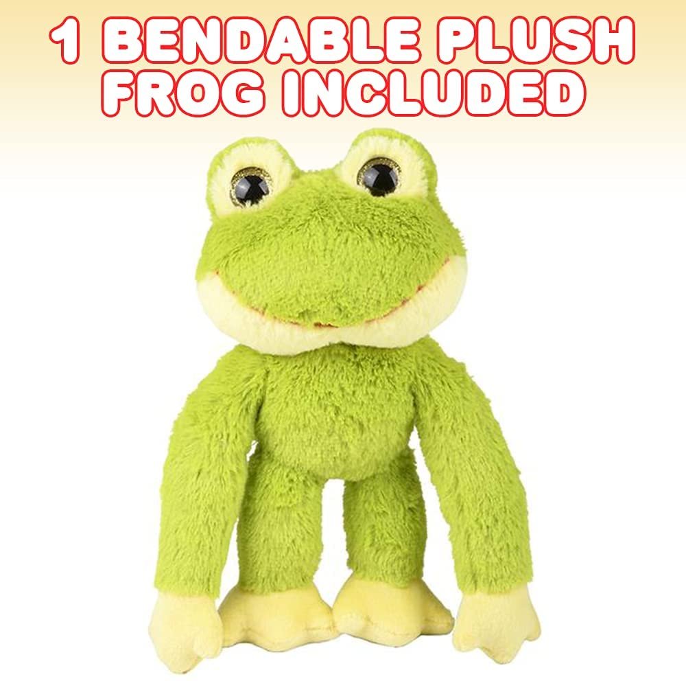 Bendable Plush Frog, 1 pc, Stuffed Frog Toy with Bending Limbs, Plush Material, Great for Imaginative Play, Animal Nursery Decoration, and Animal Party Decor