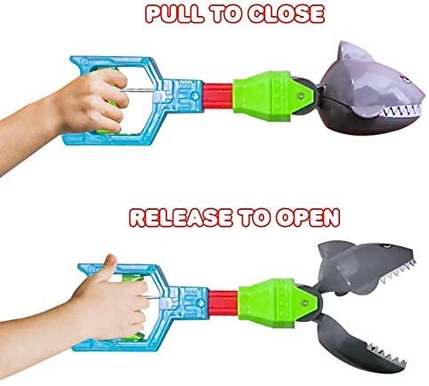 Shark Robot Hand, 1 PC, Cool Shark Grabber, Creature Reacher Toy for Kids, Durable Plastic Animal Grabber, Shark Birthday Party Favors, Great Birthday Gift for Boys and Girls, 14"