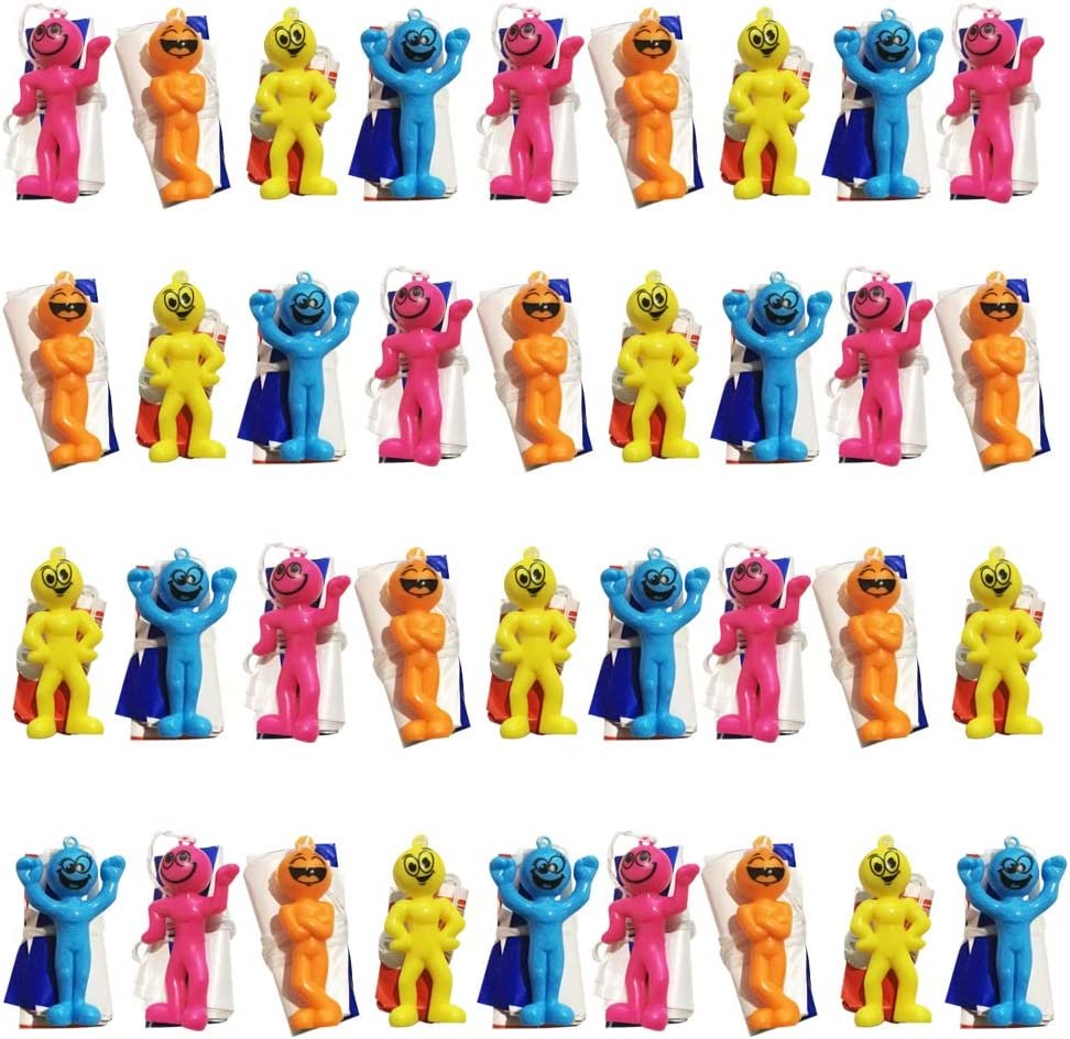 Mini Paratroopers with Parachutes, Bulk Pack of 36, Parachute Smile Figurines in Assorted Colors, Durable Plastic Guys Playset, Fun Parachute Party Favors, Goodie Bag Fillers for Kids