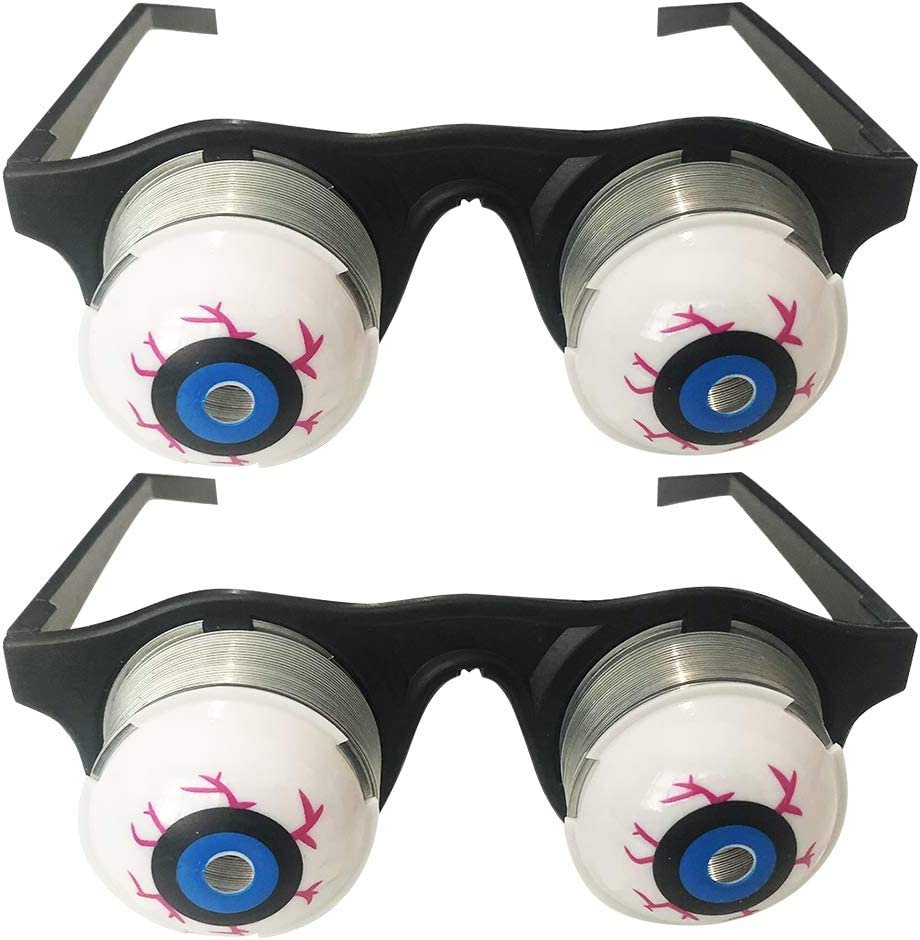 eyeball goggles Droopy Eye Glasses for Kids, Set of 2, Funny Glasses with Dropping Eyeballs, Unique Halloween Costume Accessories and Photo Booth Props, Birthday