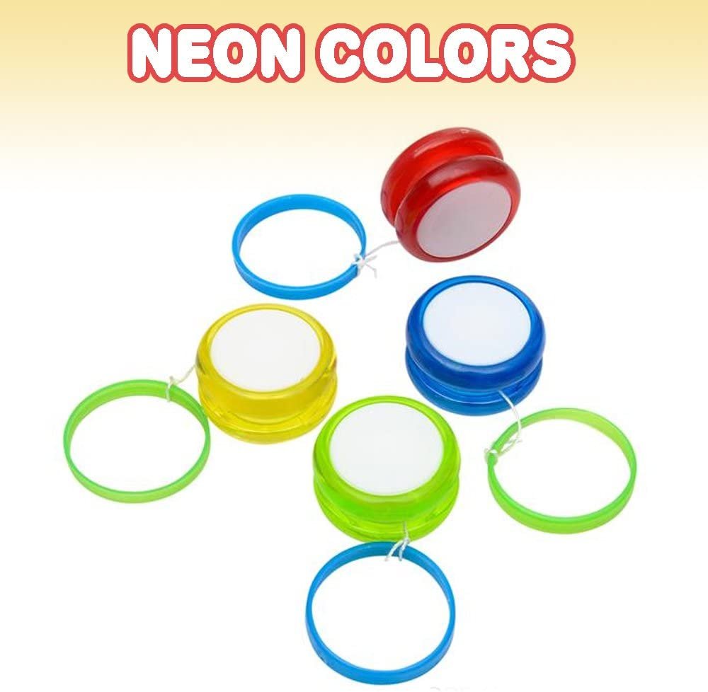 Mini Plastic Yo-Yo Set - Pack of 36 - Fun Hand Yo-Yos for Kids - Assorted Colors - Big Hit Party Favor - Amazing Gift Idea for Boys and Girls Ages 3+