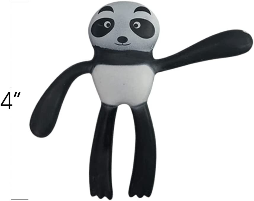 Bendable Panda Toys, Set of 6, Flexible Figures, Stress Relief Fidget Toys for Kids, Fun Birthday Party Favors, Goodie Bag Fillers for Boys and Girls