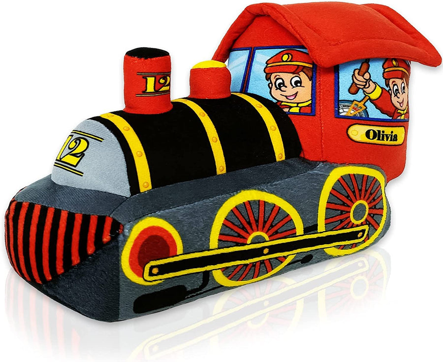 11" Cozy Plush Train for Kids, Soft and Cuddly Stuffed Baby Train Toy, Cute Nursery Décor, Carnival Prize, Best Gift for Christmas, Baby Shower, Boys, Girls, Newborn, Infant, Toddler