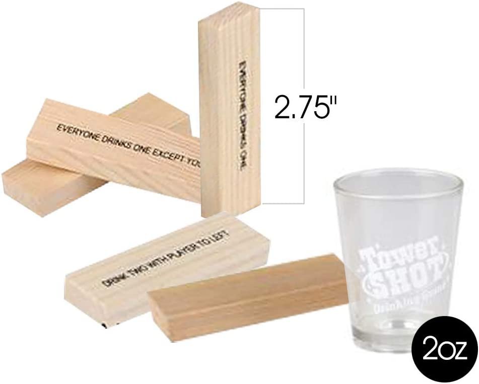 Tumbling Tower House Party Drinking Game, with Challenges for Game Night