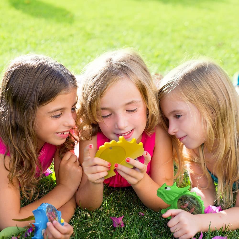 Dinosaur Water Games, Set of 4, Handheld Water Games for Kids, Goody Bag Fillers, Birthday Party Favors for Children, Road Trip Travel Toys for Boys and Girls