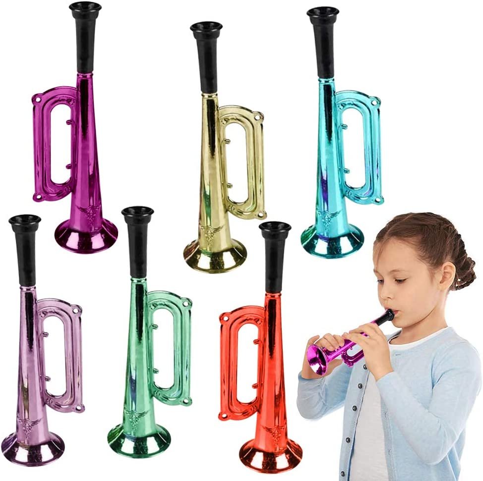 ArtCreativity 13 Inch Plastic Trumpets, Set of 6, Music Toys for