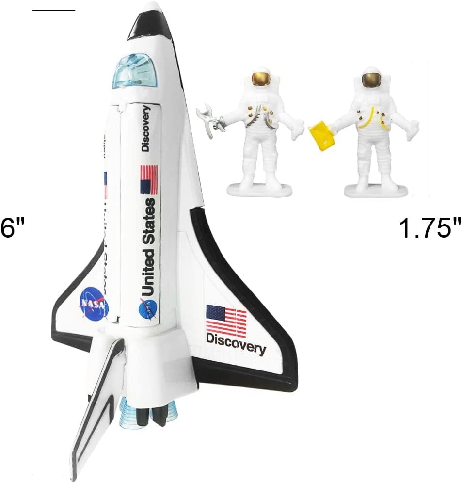 Space Shuttle Toy Set with 2 Astronaut Figurines, Space Toys for Kids - Diecast Metal Shuttle with Lights & Sounds