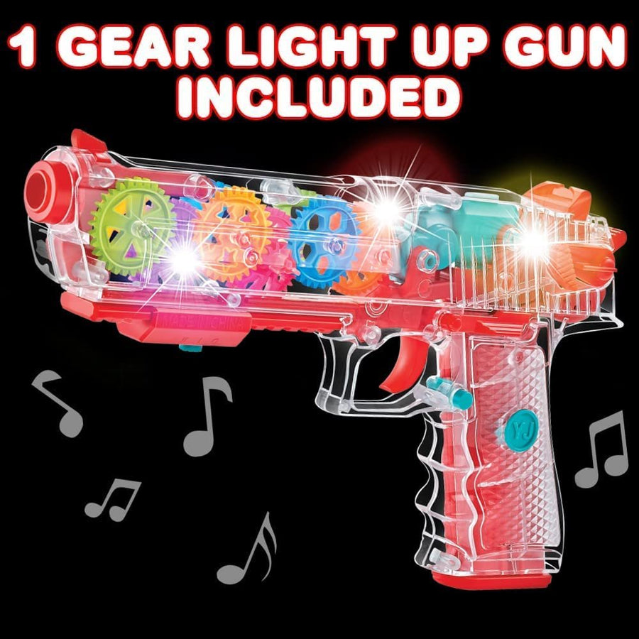 Light Up Gear Toy Gun for Kids, Toy Guns For Boys With Moving Gears, LED Effects, and Music, Batteries Included, Interactive LED Toy Guns for Kids, Great Gift Idea Light Up Toys For Kids