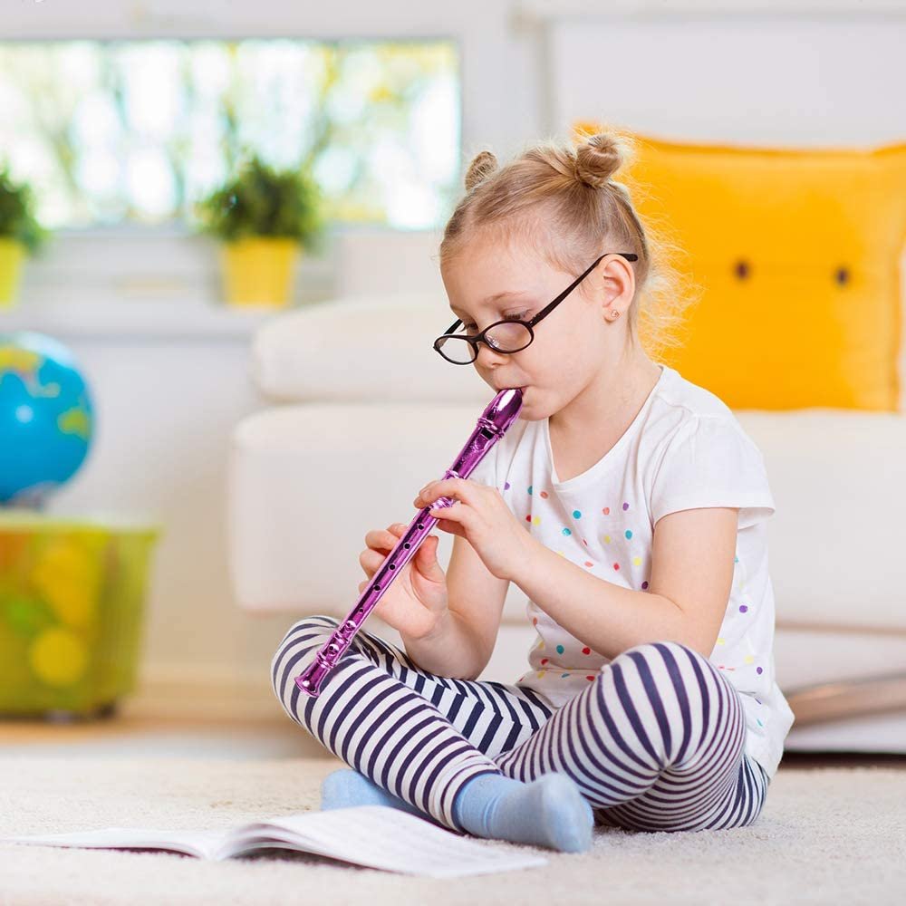 13" Metallic Flutes - Set of 3 - Plastic Musical Instrument for Kids - Metallic Colors - Durable Music Toys for Toddlers, Boys, Girls - Fun Gift and Birthday Party Favor for Children