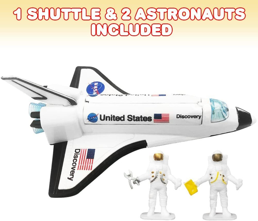 Space Shuttle Toy Set with 2 Astronaut Figurines, Space Toys for Kids - Diecast Metal Shuttle with Lights & Sounds