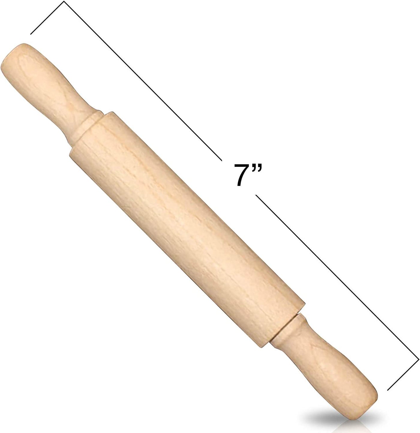 7" Mini Rolling Pins for Kids - Set of 3 - Small Wooden Rollers for Baking, Cooking, Play Doh, Clay, Cookie Dough - Arts and Crafts Toy Supplies for Boys and Girls