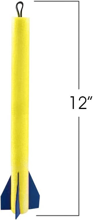 Jumbo Foam Finger Rockets, Pack of 12, Slingshot Flying Rocket Launchers in Assorted Colors, Fun Summer Outdoor Toys, Party Favors for Kids