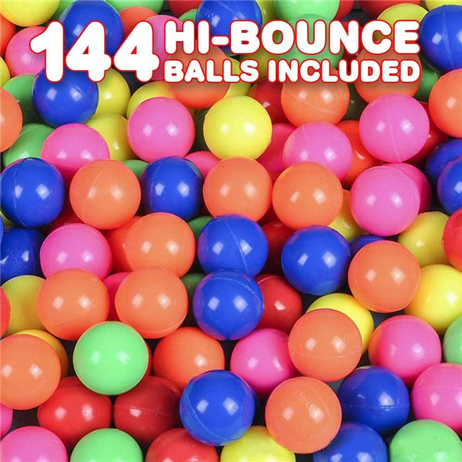 High Bounce Balls for Kids, Set of 144 Bouncing Balls, Variety of Solid Colors and Extra-High Bounce, Birthday Party Favors, Goodie Bag Fillers, Fun Assorted Colors