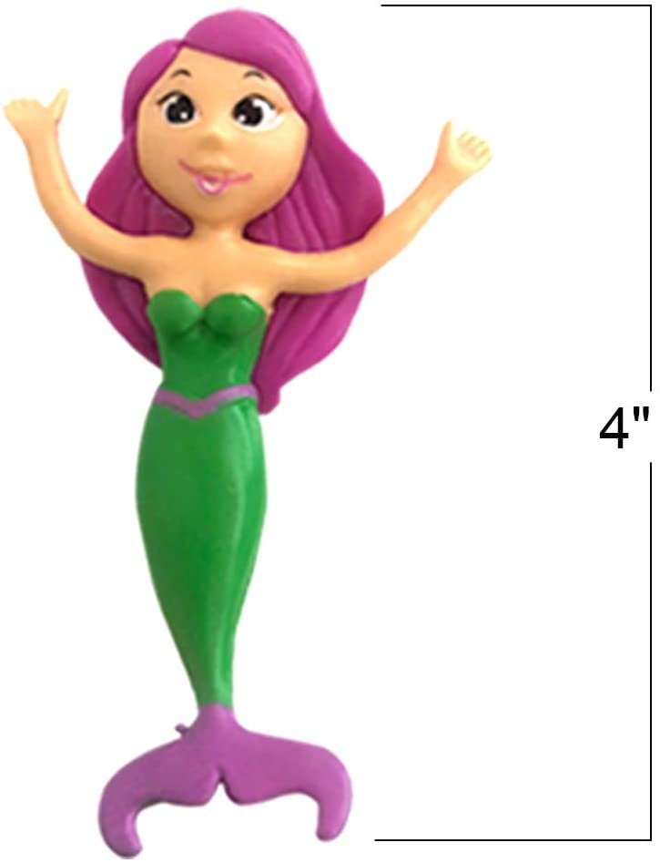 Bendable Mermaid Figures, Set of 12 Flexible Magical Figurines, Stress Relief Fidget Toys for Kids, Birthday Party Favors, Goodie Bag Stuffers, Piñata Fillers for Boys and Girls