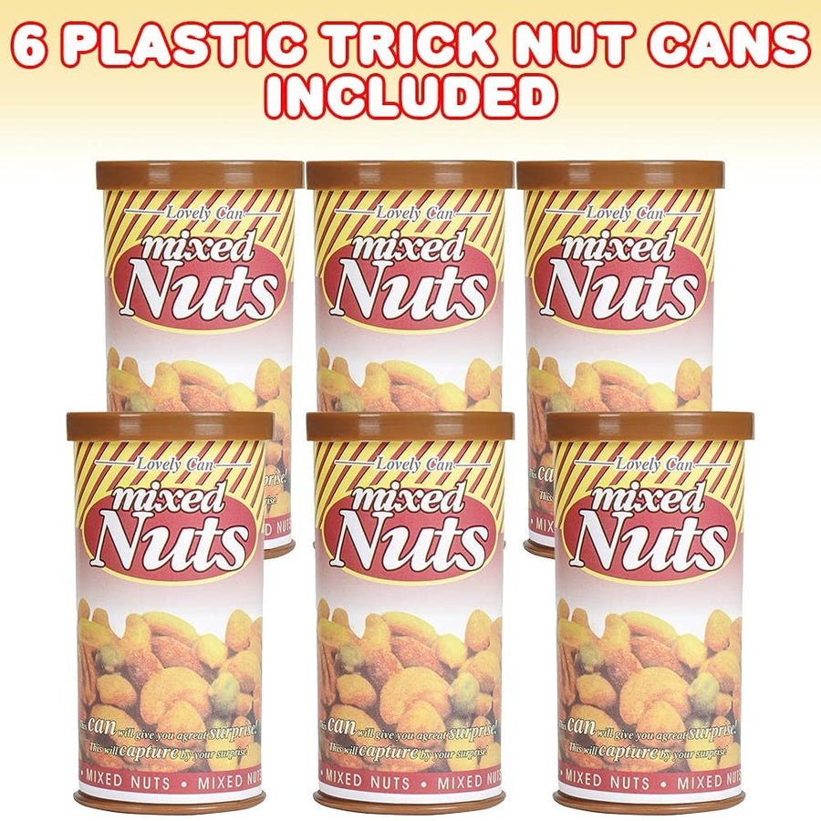 Plastic Trick Nuts with Toy Snake Inside, Set of 6, Classic Snake Prank Toy, Party Gag Gifts for Adults and Kids, Party Favors for Halloween, April Fool’s, and Birthdays